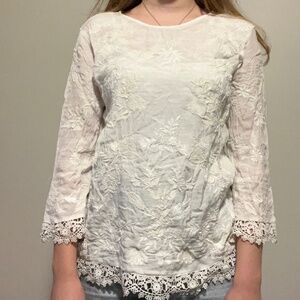 Zara - Floral Blouse, Hip length: Women's Size M